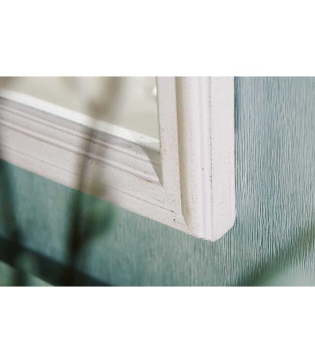 Invicta Interior Design wandspiegel CASTILLO 100cm witte raamspiegel in landhuisstijl Shabby Chic - 43872
