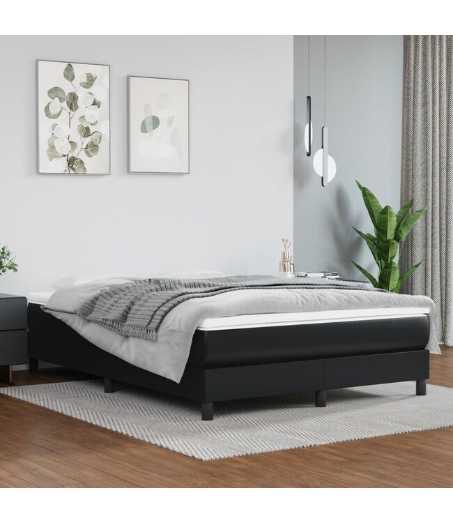 Vida XL Boxspring met matras kunstleer zwart 140x200 cm SKU: V3144261