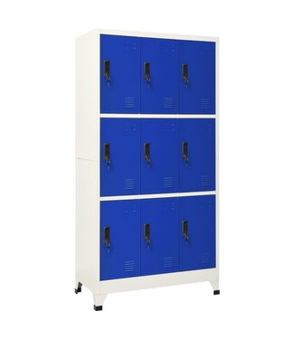 Vida XL Lockerkast 90x45x180 cm staal grijs en blauw SKU: V339810