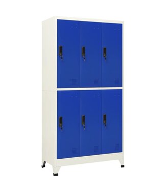 Vida XL Lockerkast 90x45x180 cm staal grijs en blauw SKU: V339802