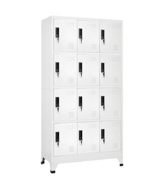 Vida XL Lockerkast 90x45x180 cm staal wit SKU: V339812