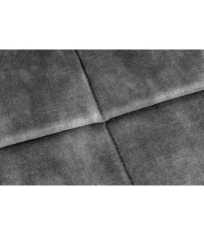 Invicta Interior Moderne kruk SCANDINAVIA grijs fluweel zwarte metalen poten voetenbank - 44026