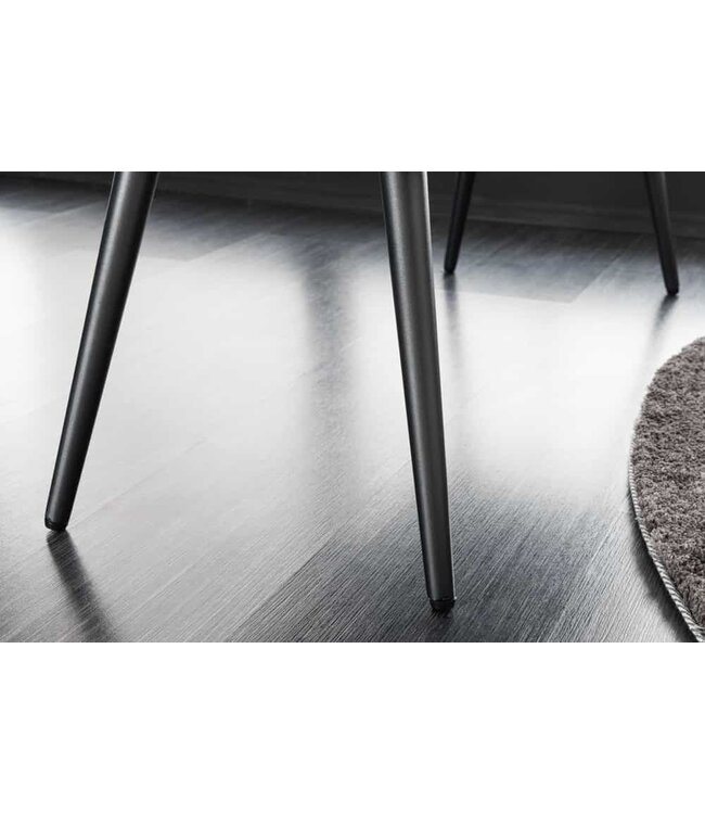 Invicta Interior Design bank BOUTIQUE 100cm champagne grijs Boucle zwart metalen poten gestoffeerde bank - 44246