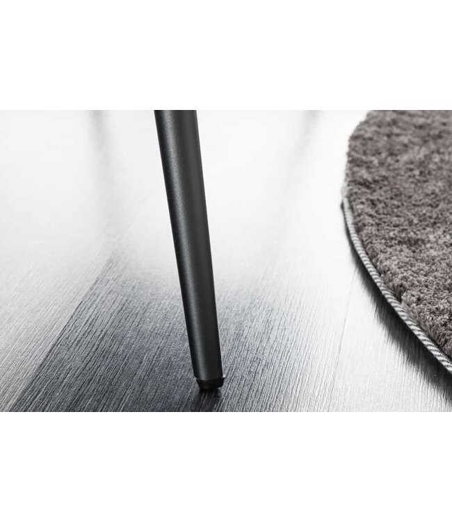 Invicta Interior Design bank BOUTIQUE 100cm champagne grijs Boucle zwart metalen poten gestoffeerde bank - 44246