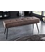 Invicta Interior Design bank BOUTIQUE 100cm bruin microvezel zwart metalen poten gestoffeerde bank - 44243