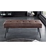 Invicta Interior Design bank BOUTIQUE 100cm bruin microvezel zwart metalen poten gestoffeerde bank - 44243