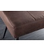 Invicta Interior Design bank BOUTIQUE 100cm bruin microvezel zwart metalen poten gestoffeerde bank - 44243
