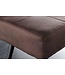 Invicta Interior Design bank BOUTIQUE 100cm bruin microvezel zwart metalen poten gestoffeerde bank - 44243