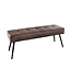 Invicta Interior Design bank BOUTIQUE 100cm bruin microvezel zwart metalen poten gestoffeerde bank - 44243