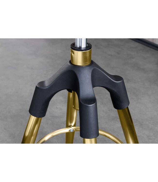 Invicta Interior In hoogte verstelbare barkruk INDUSTRIAL goud zwart metaal rond draaibaar industrieel design - 43654