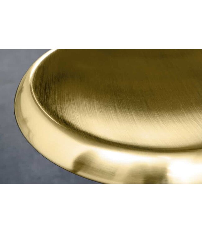 Invicta Interior In hoogte verstelbare barkruk INDUSTRIAL goud zwart metaal rond draaibaar industrieel design - 43654