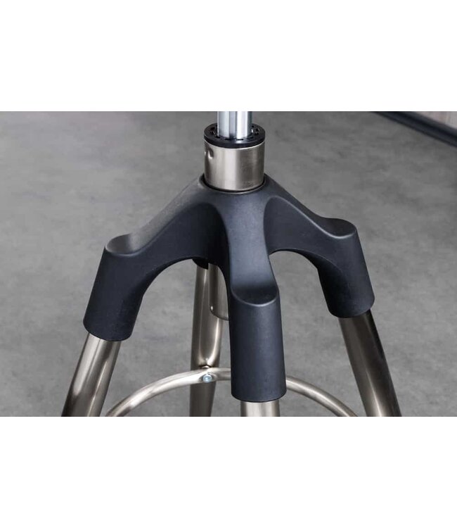 Invicta Interior In hoogte verstelbare barkruk INDUSTRIAL geborsteld chroom zilver zwart metaal rond draaibaar - 43655