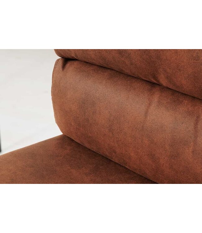 Invicta Interior In hoogte verstelbare barkruk COMFORT antiek bruin microvezel draaibaar met rugleuning metaal zwart - 43651