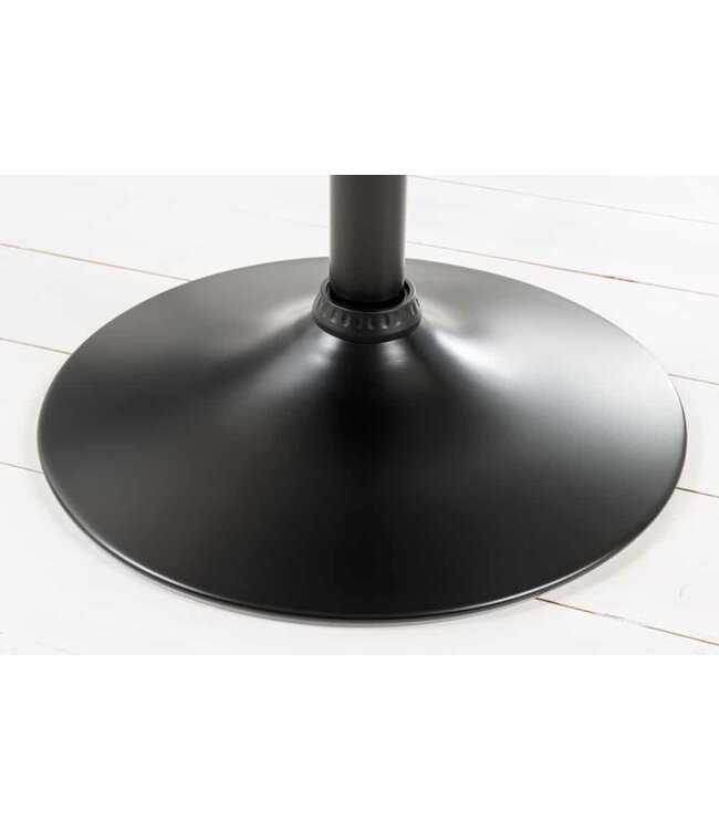 Invicta Interior In hoogte verstelbare barkruk COMFORT antiek bruin microvezel draaibaar met rugleuning metaal zwart - 43651