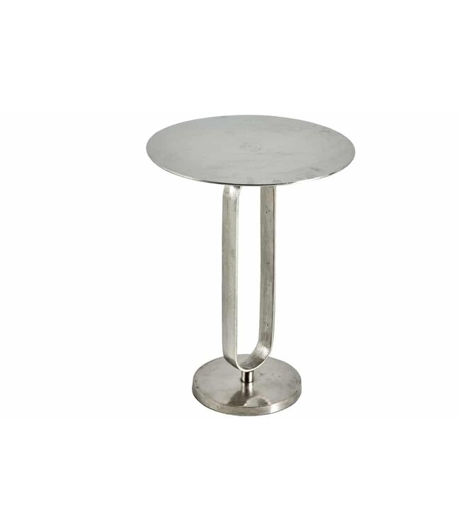 Invicta Interior Ronde bijzettafel ELEGANCE 60cm zilver metaal aluminium handgemaakt - 43614