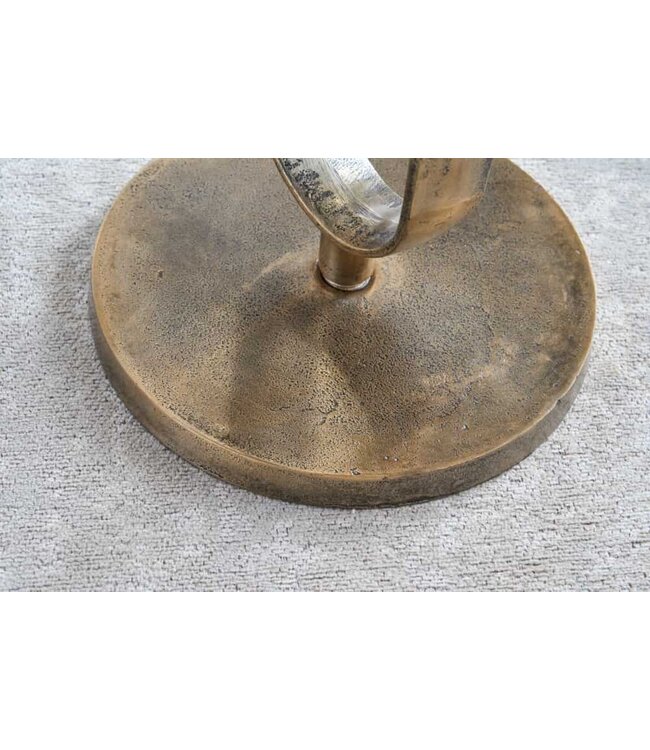 Invicta Interior Ronde Bijzettafel ELEGANCE 60cm Messing Mango Hout Metaal Massief Aluminium Handgemaakt - 43611