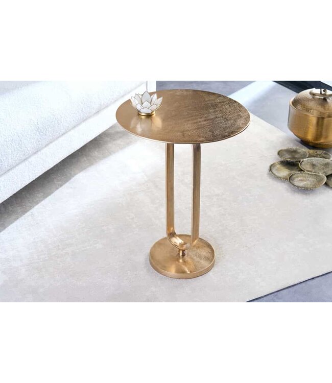 Invicta Interior Ronde bijzettafel ELEGANCE 60cm goud metaal aluminium handgemaakt - 43613