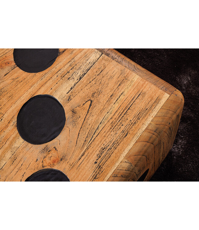 Invicta Interior Massieve kubuskruk CUBE 41cm naturel Mindiholz bijzettafel stapelbaar - 41811