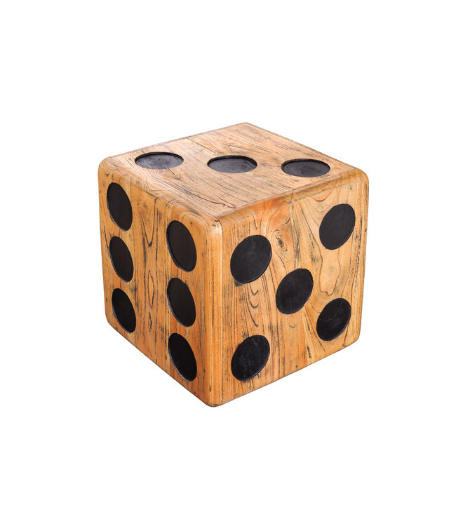 Invicta Interior Massieve kubuskruk CUBE 41cm naturel Mindiholz bijzettafel stapelbaar - 41811