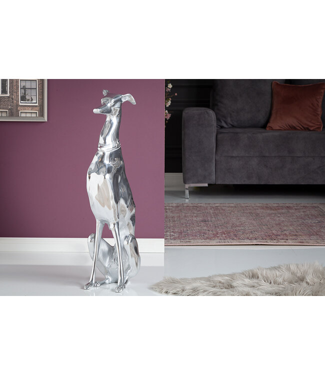 Invicta Interior Elegante Greyhound Sculptuur GREYHOUND 70cm Aluminium Design Figuur - 8891