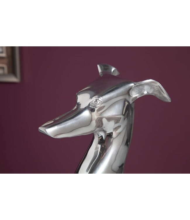 Invicta Interior Elegante Greyhound Sculptuur GREYHOUND 70cm Aluminium Design Figuur - 8891