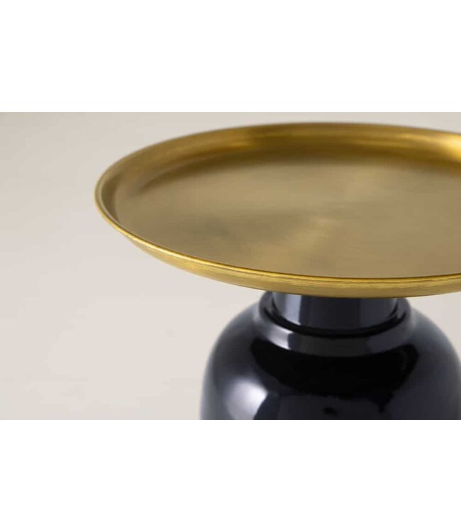 Invicta Interior Ronde bijzettafel ELEGANCIA 50cm goud antiek zwart metaal ijzer handgemaakt - 43497