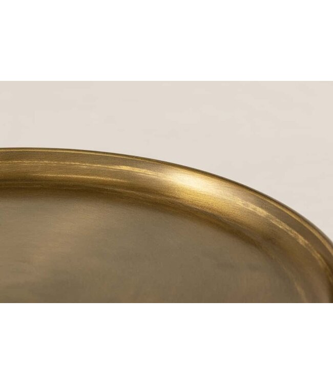 Invicta Interior Ronde bijzettafel ELEGANCIA 50cm goud antiek zwart metaal ijzer handgemaakt - 43497