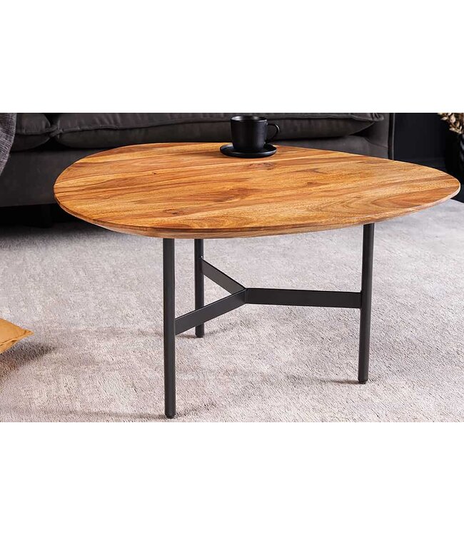 Invicta Interior Massief houten salontafel BEAUTY BY NATURE 60cm bruin Sheesham stone afwerking driehoekig - 43747