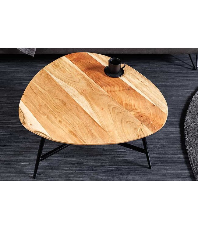 Invicta Interior Massief houten salontafel BEAUTY BY NATURE 60 cm Acacia driehoekig metaal zwart - 43740