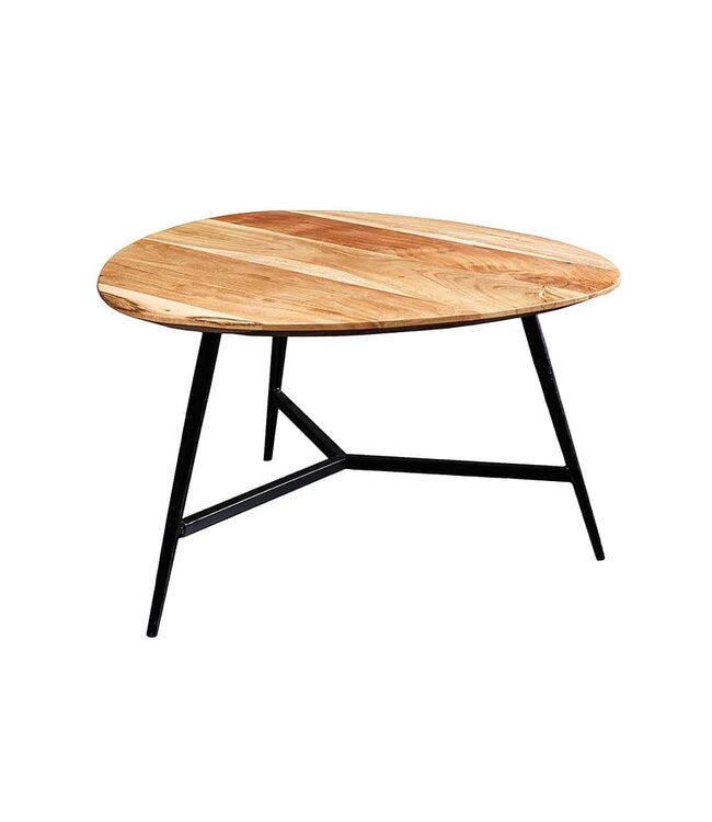 Invicta Interior Massief houten salontafel BEAUTY BY NATURE 60 cm Acacia driehoekig metaal zwart - 43740