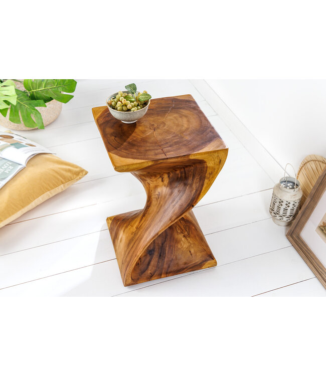 Invicta Interior Sculpturale bijzettafel HELIX 30cm naturel Suarholz handgemaakt in Bali Ottoman - 41807