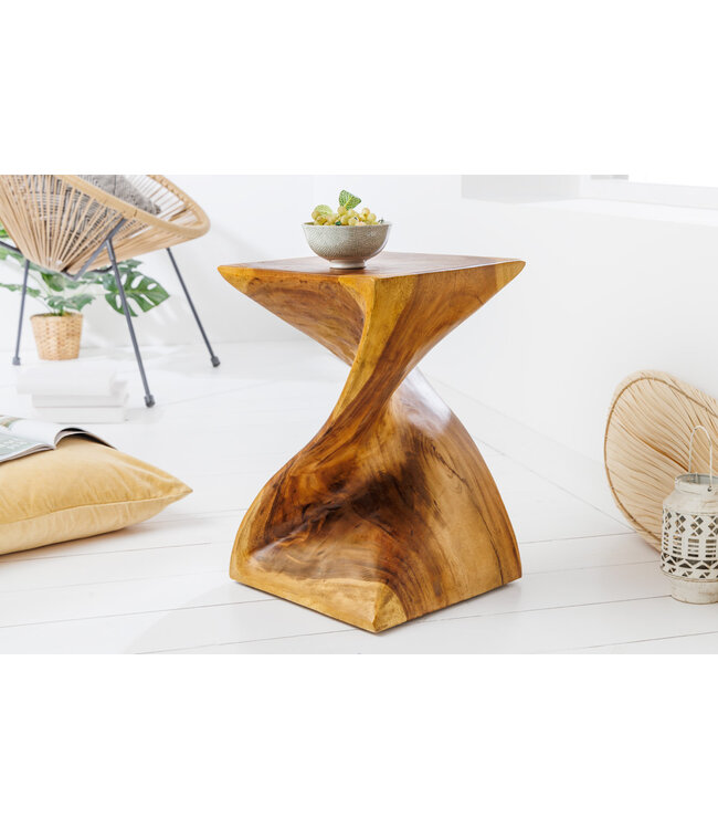 Invicta Interior Sculpturale bijzettafel HELIX 30cm naturel Suarholz handgemaakt in Bali Ottoman - 41807