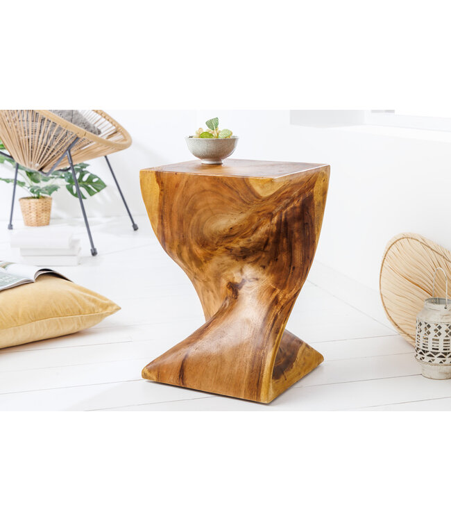 Invicta Interior Sculpturale bijzettafel HELIX 30cm naturel Suarholz handgemaakt in Bali Ottoman - 41807