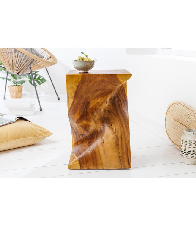 Invicta Interior Sculpturale bijzettafel HELIX 30cm naturel Suarholz handgemaakt in Bali Ottoman - 41807