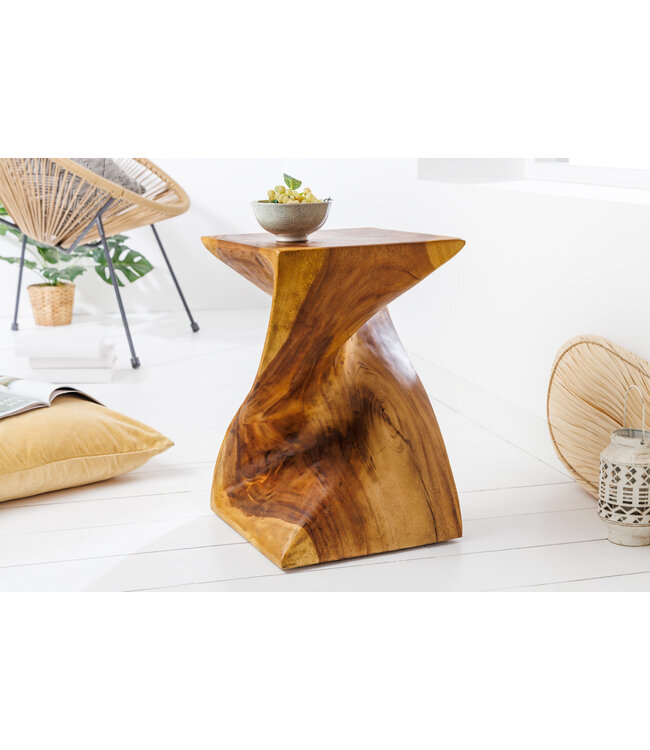 Invicta Interior Sculpturale bijzettafel HELIX 30cm naturel Suarholz handgemaakt in Bali Ottoman - 41807