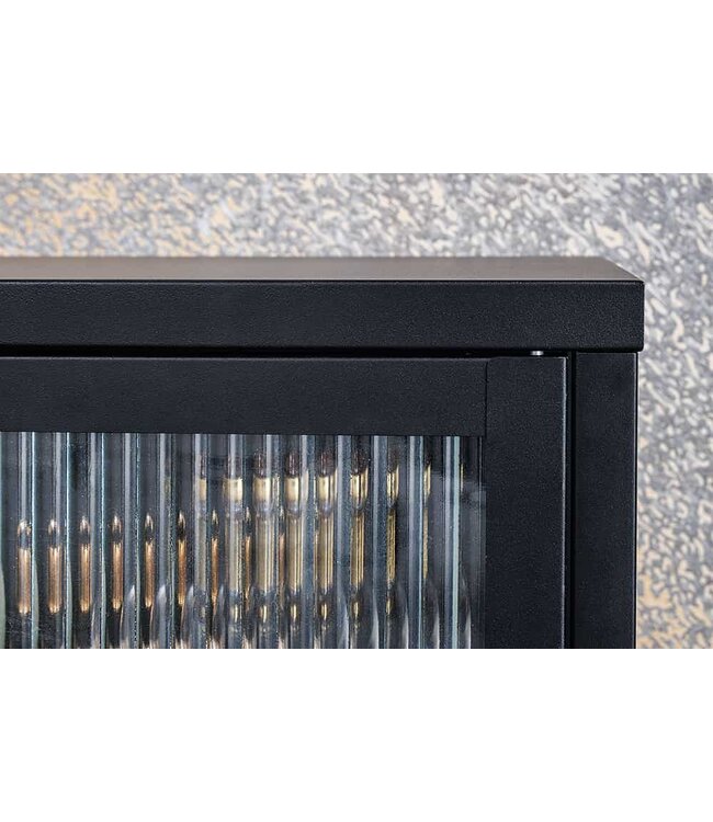 Invicta Interior Moderne TV Lowboard AMSTERDAM 90cm Zwart Goud Dammen Glas Metalen Vitrinekast - 43536