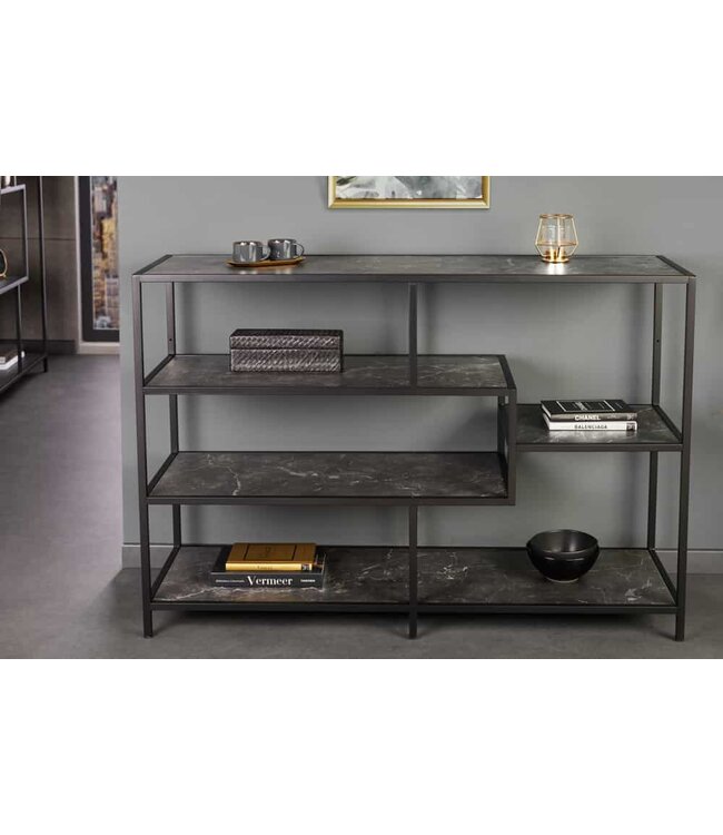 Invicta Interior Moderne boekenkast SLIM LINE 115 cm grafiet metalen frame met vijf planken - 44180