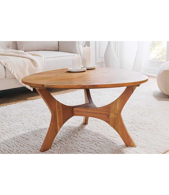 Invicta Interior Massief houten salontafel ARCHITECTURE 70 cm natuurlijke honing afwerking acacia driehoekig - 43739