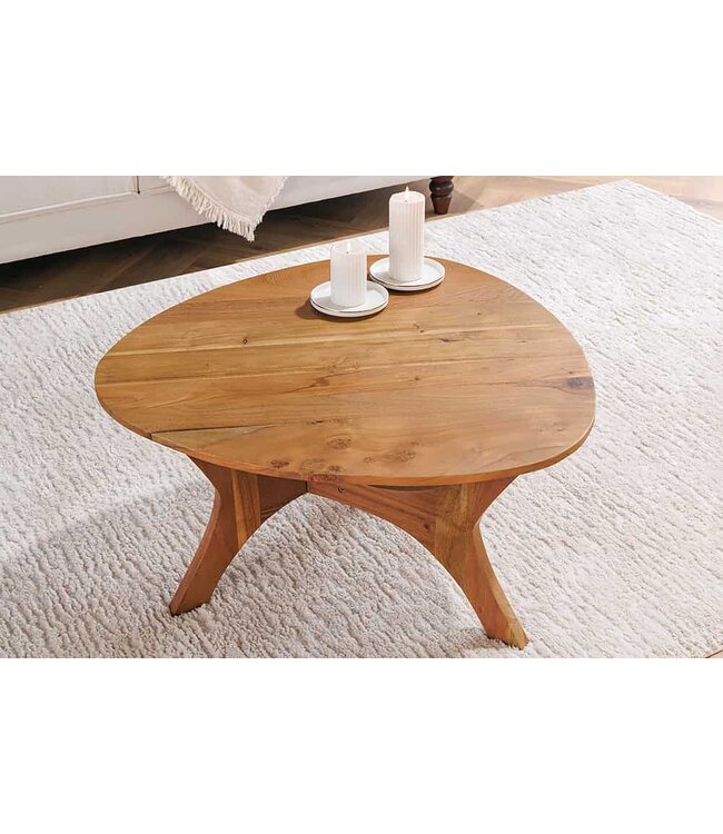 Invicta Interior Massief houten salontafel ARCHITECTURE 70 cm natuurlijke honing afwerking acacia driehoekig - 43739