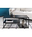 Invicta Interior Industriële salontafel DURA STEEL 100cm zwart metaal met 2 opbergvakken - 41726