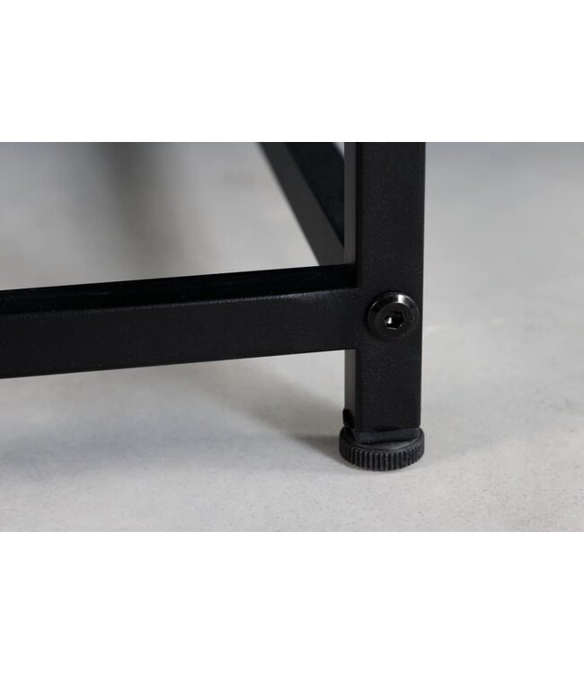 Invicta Interior Industriële salontafel DURA STEEL 100cm zwart metaal met 2 opbergvakken - 41726