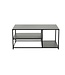 Invicta Interior Industriële salontafel DURA STEEL 100cm zwart metaal met 2 opbergvakken - 41726