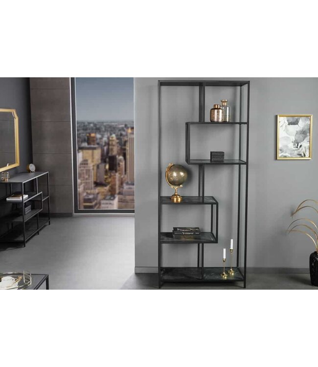 Invicta Interior Moderne boekenkast SLIM LINE 185 cm grafiet metalen staande plank - 44181