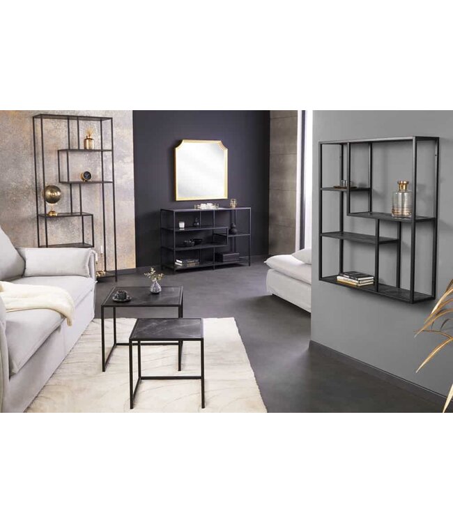 Invicta Interior Moderne boekenkast SLIM LINE 185 cm grafiet metalen staande plank - 44181