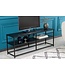 Invicta Interior Industriële consoletafel DURA STEEL 120 cm zwarte metalen tv-plank met twee planken - 41732