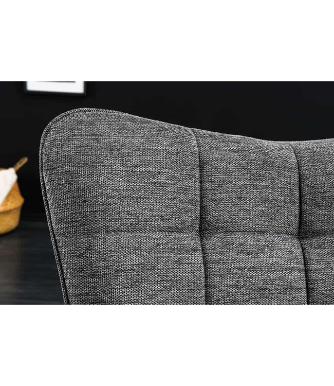 Invicta Interior Moderne fauteuil SCANDINAVIA grijze structuurstof massief houten poten met armleuningen - 44023