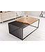 Invicta Interior Massief houten salontafel ARCHITECTURE 100 cm bruin sheesham stenen metalen frame - 43118