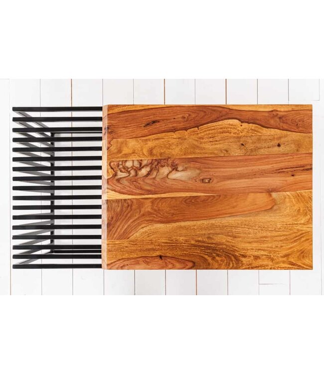 Invicta Interior Massief houten salontafel ARCHITECTURE 100 cm bruin sheesham stenen metalen frame - 43118