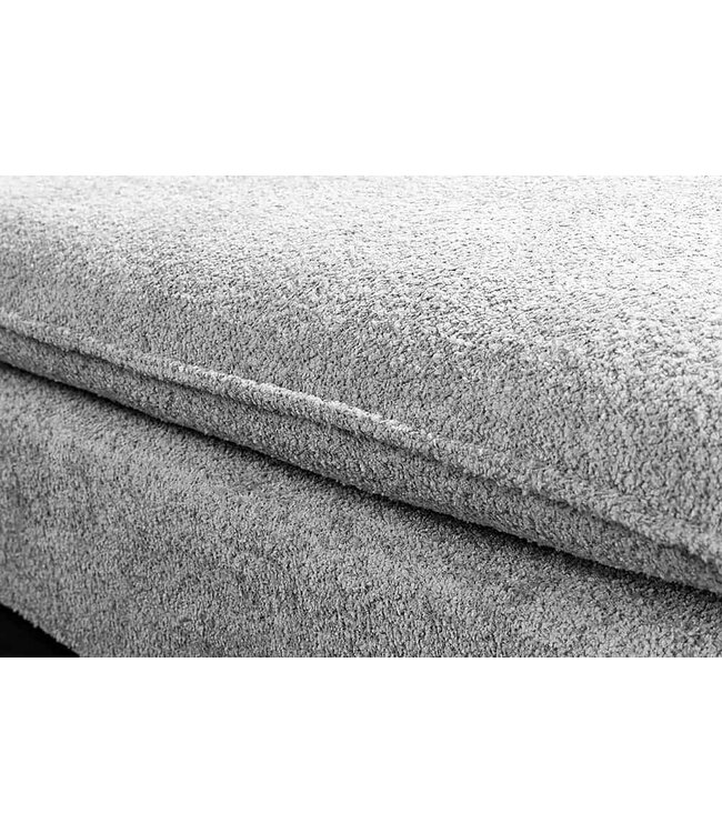 Invicta Interior Grote kruk HEAVEN 100cm Grijs Bouclé Ottomaanse Veerkern - 44191