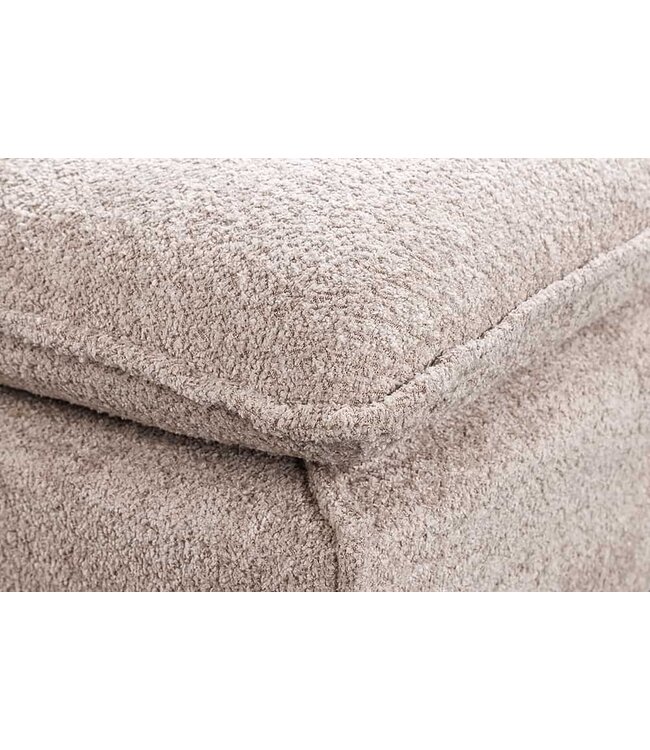 Invicta Interior Grote kruk HEAVEN 100cm champagne beige Bouclé Ottomaanse lente kern - 44186